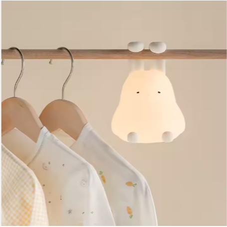Kanin LED Natlampe Hvid Silikone 3 Lysstyrker